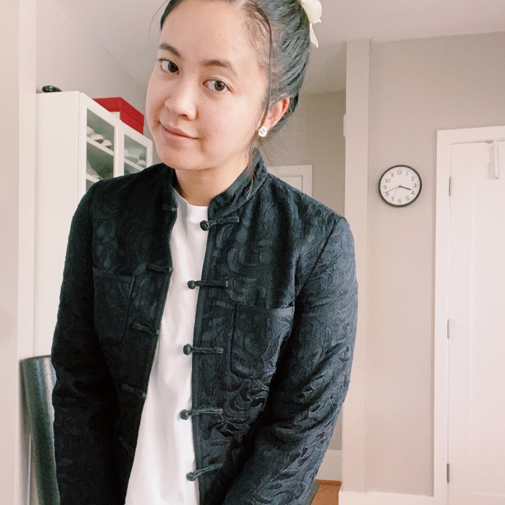 VINTAGE LUCKY BRAND Black Chinese Collar Jacket